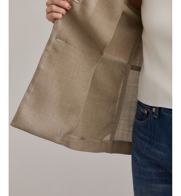 ROPE「リネンライク ベルテッドジャケット/セットアップ対応」|テーラードジャケット|