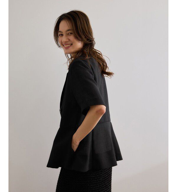 ROPE「リネンライク ベルテッドジャケット/セットアップ対応」|テーラードジャケット|