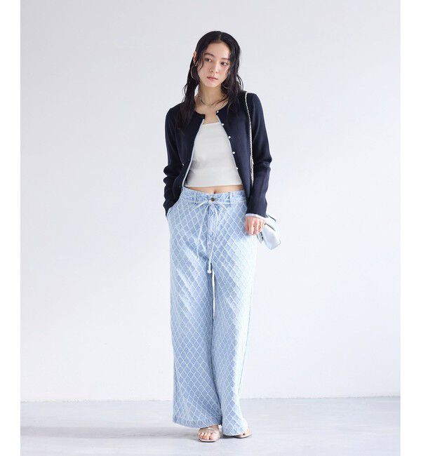 VIS「バイカラークルーネックカーディガン」|カーディガン|