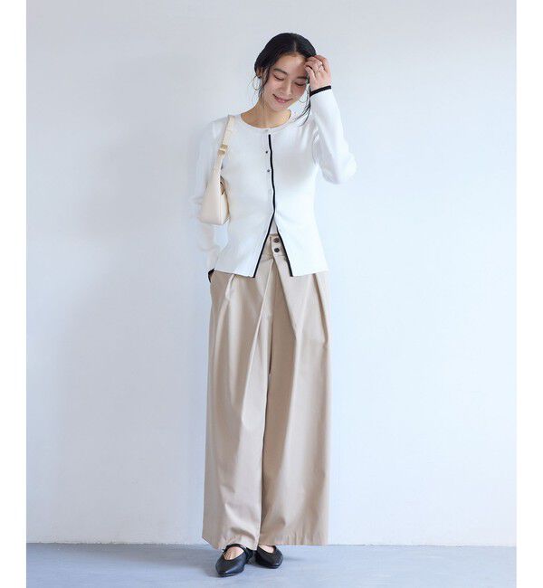 VIS「バイカラークルーネックカーディガン」|カーディガン|