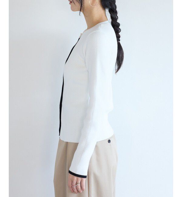 VIS「バイカラークルーネックカーディガン」|カーディガン|