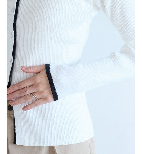 VIS「バイカラークルーネックカーディガン」|カーディガン|