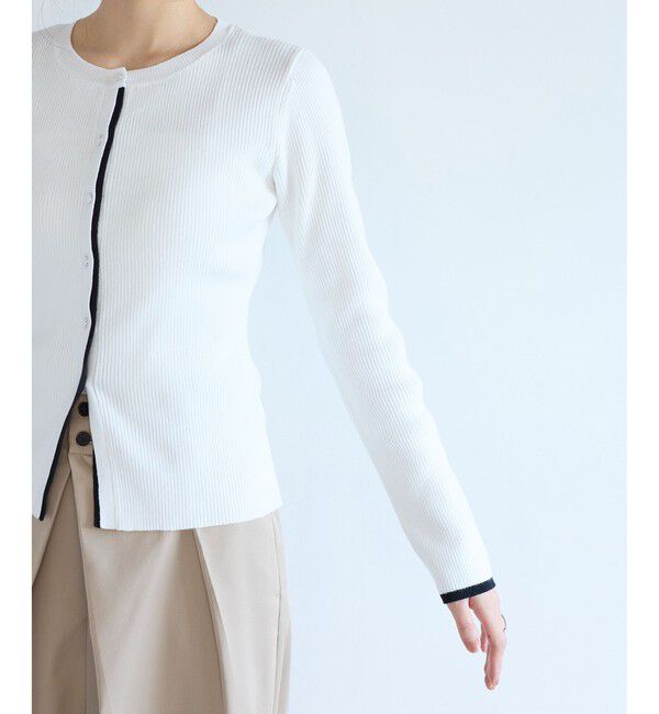 VIS「バイカラークルーネックカーディガン」|カーディガン|