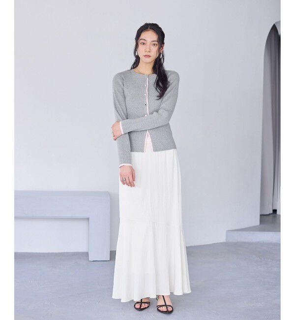 VIS「バイカラークルーネックカーディガン」|カーディガン|