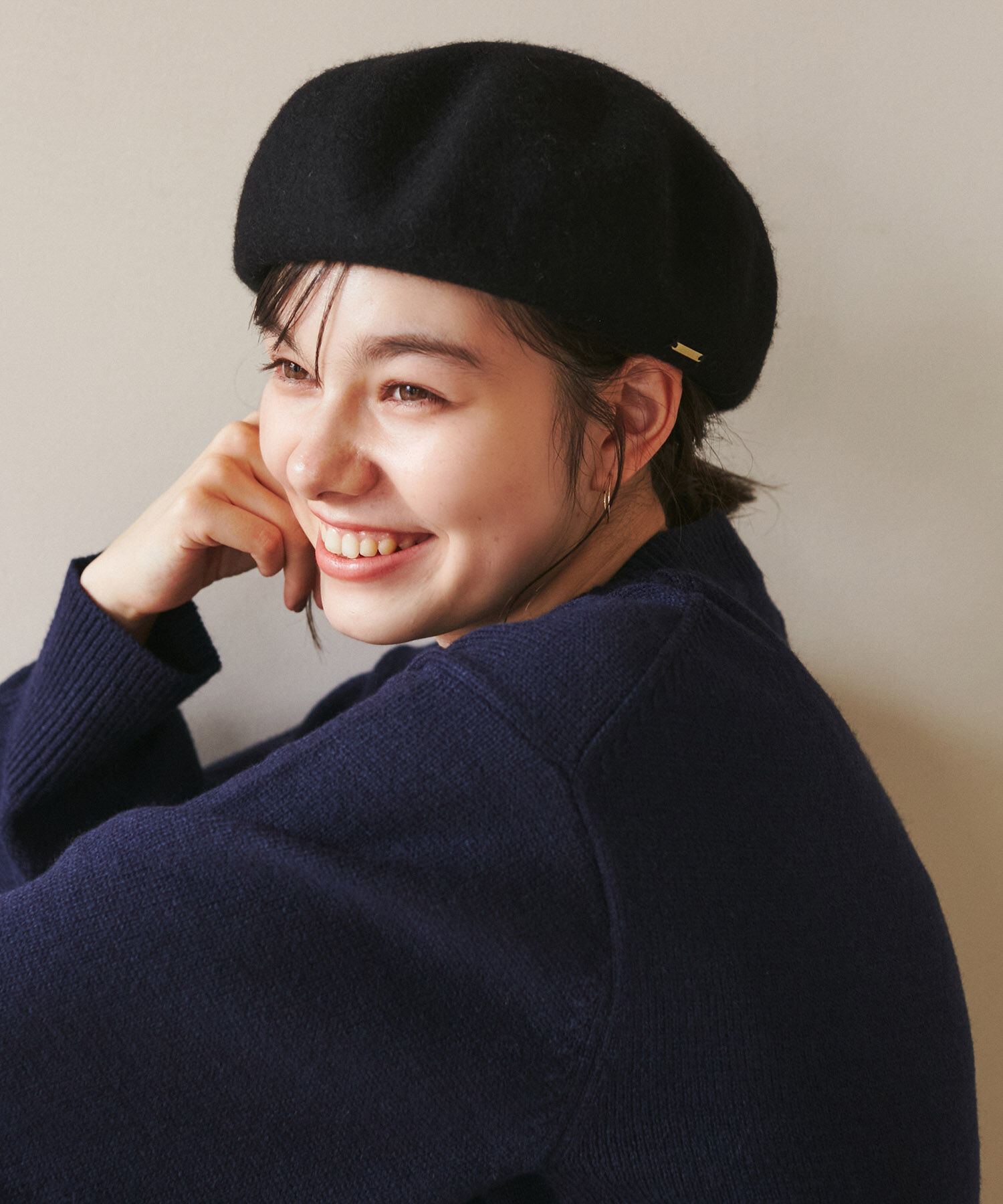 ROPE PICNIC PASSAGE「プレート付きウールベレー帽/リンクコーデ」|ハンチング・ベレー帽|