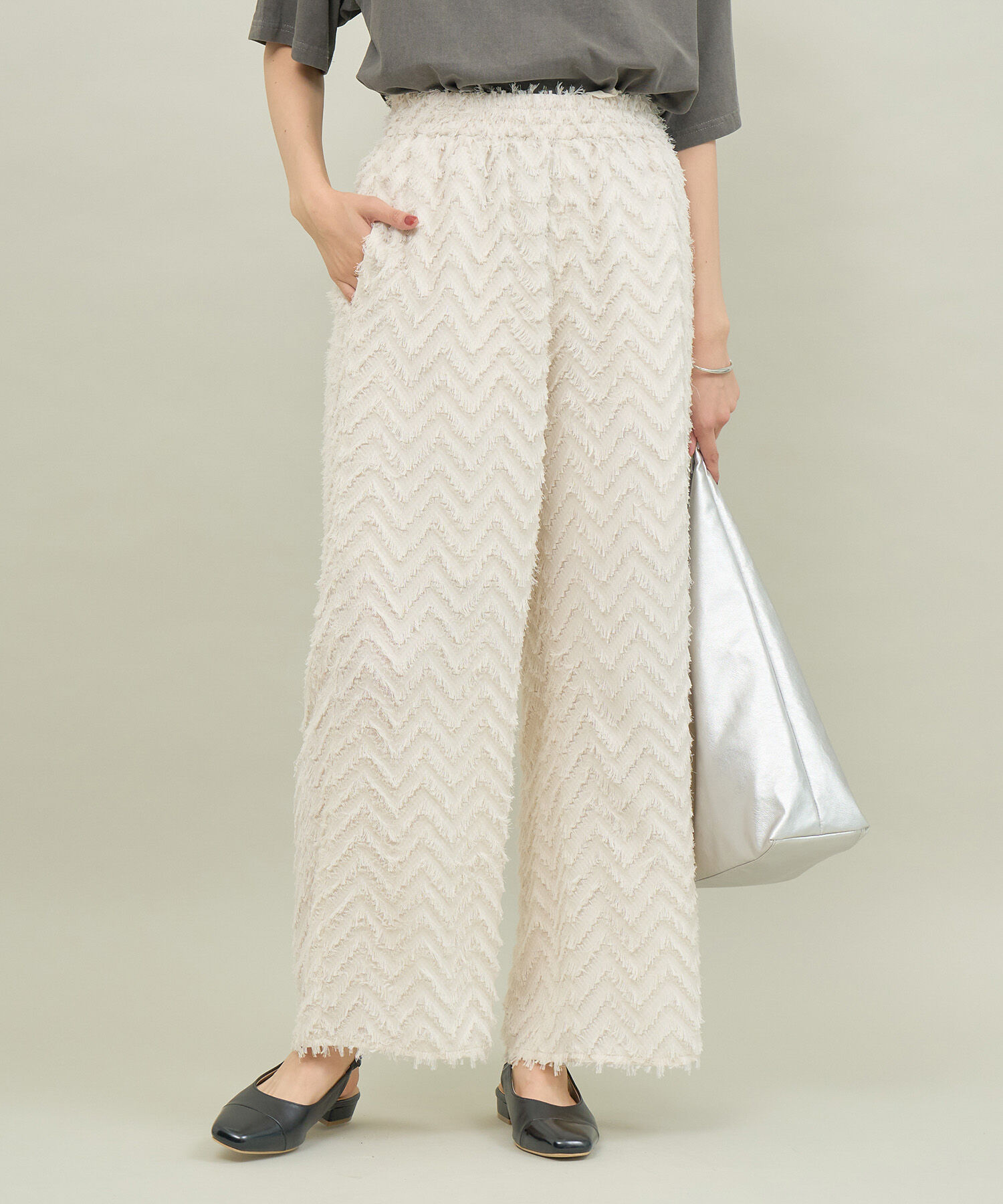 ROPE' PICNIC R「フリンジジャガードパンツ」|その他|ベージュ(27)