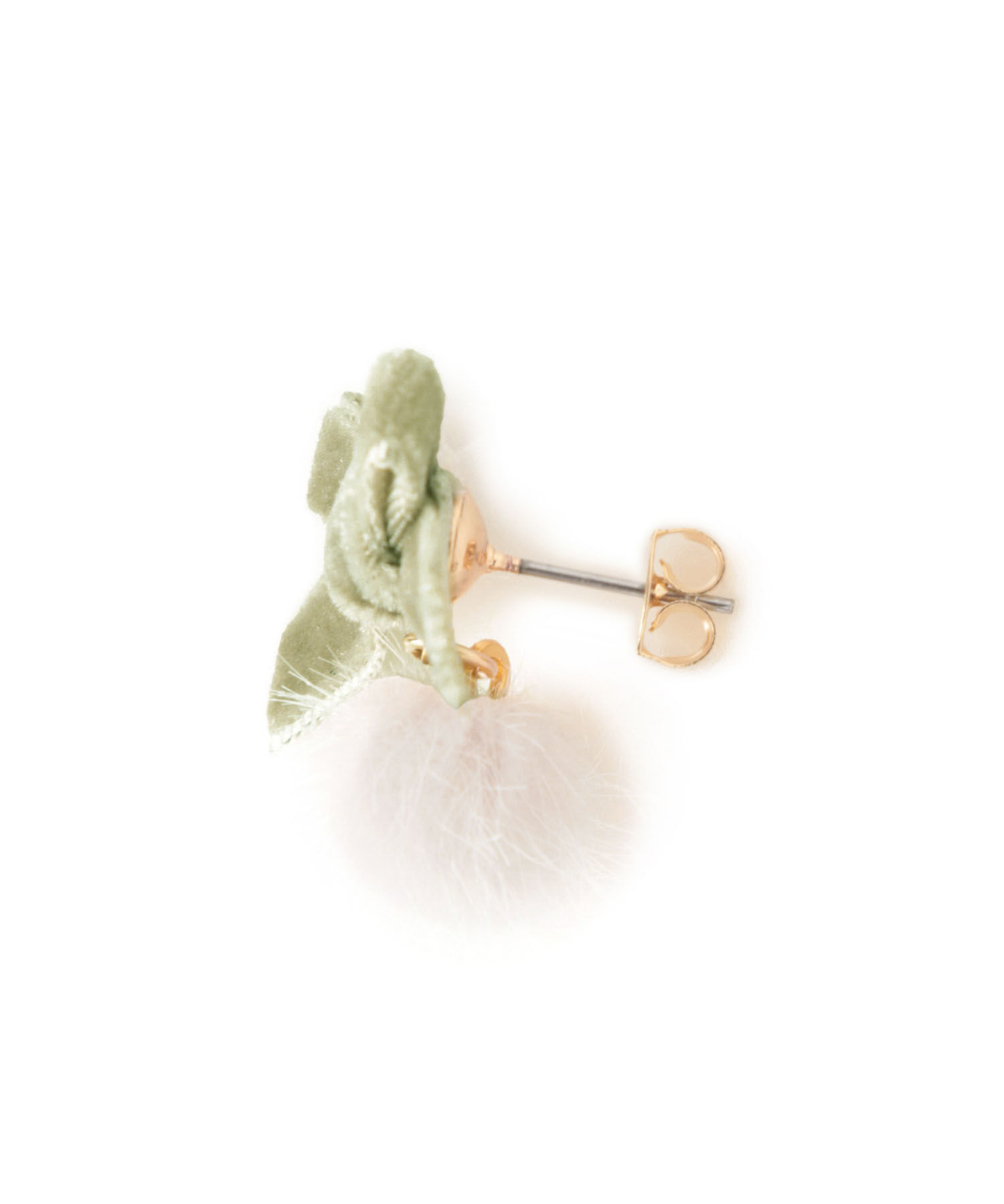 ROPE PICNIC PASSAGE「ベルベットリボン&times;シャギーボールプチピアス」|ピアス|