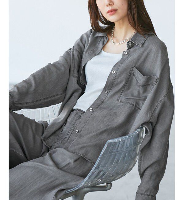 Rope&rsquo;Picnic「【emur/エミュール】ラウンドヘム抜き襟比翼シャツ」|シャツ・ブラウス|