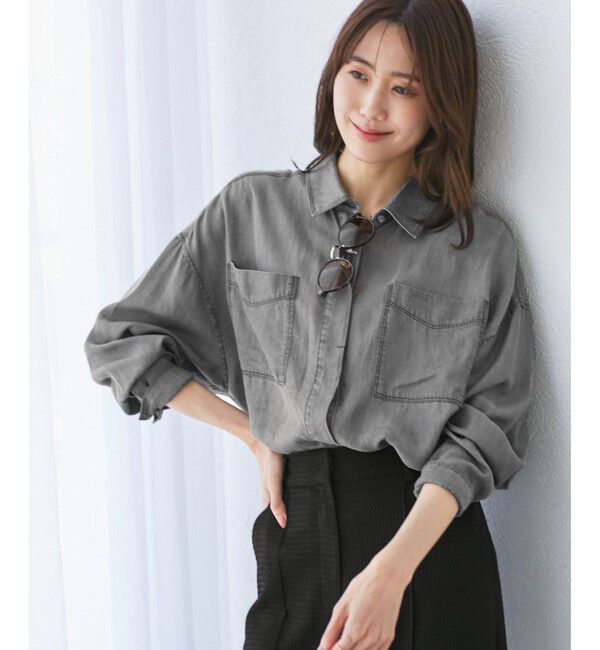 Rope&rsquo;Picnic「【emur/エミュール】ラウンドヘム抜き襟比翼シャツ」|シャツ・ブラウス|
