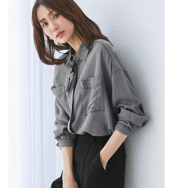 Rope&rsquo;Picnic「【emur/エミュール】ラウンドヘム抜き襟比翼シャツ」|シャツ・ブラウス|