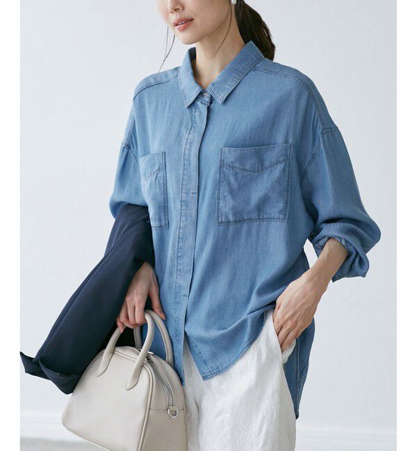 Rope&rsquo;Picnic「【emur/エミュール】ラウンドヘム抜き襟比翼シャツ」|シャツ・ブラウス|