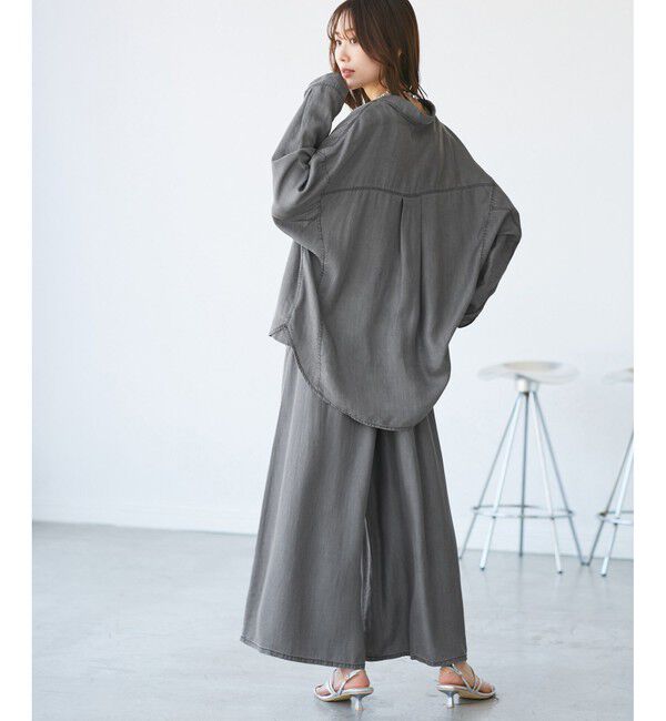 Rope&rsquo;Picnic「【emur/エミュール】ラウンドヘム抜き襟比翼シャツ」|シャツ・ブラウス|