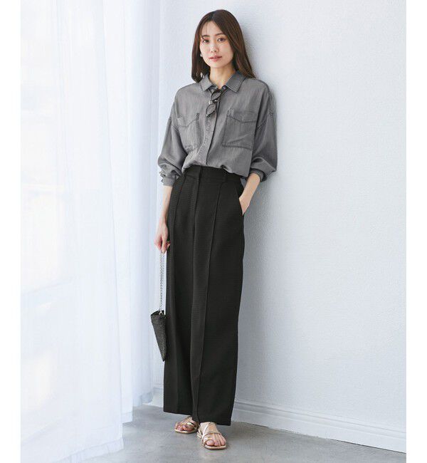 Rope&rsquo;Picnic「【emur/エミュール】ラウンドヘム抜き襟比翼シャツ」|シャツ・ブラウス|