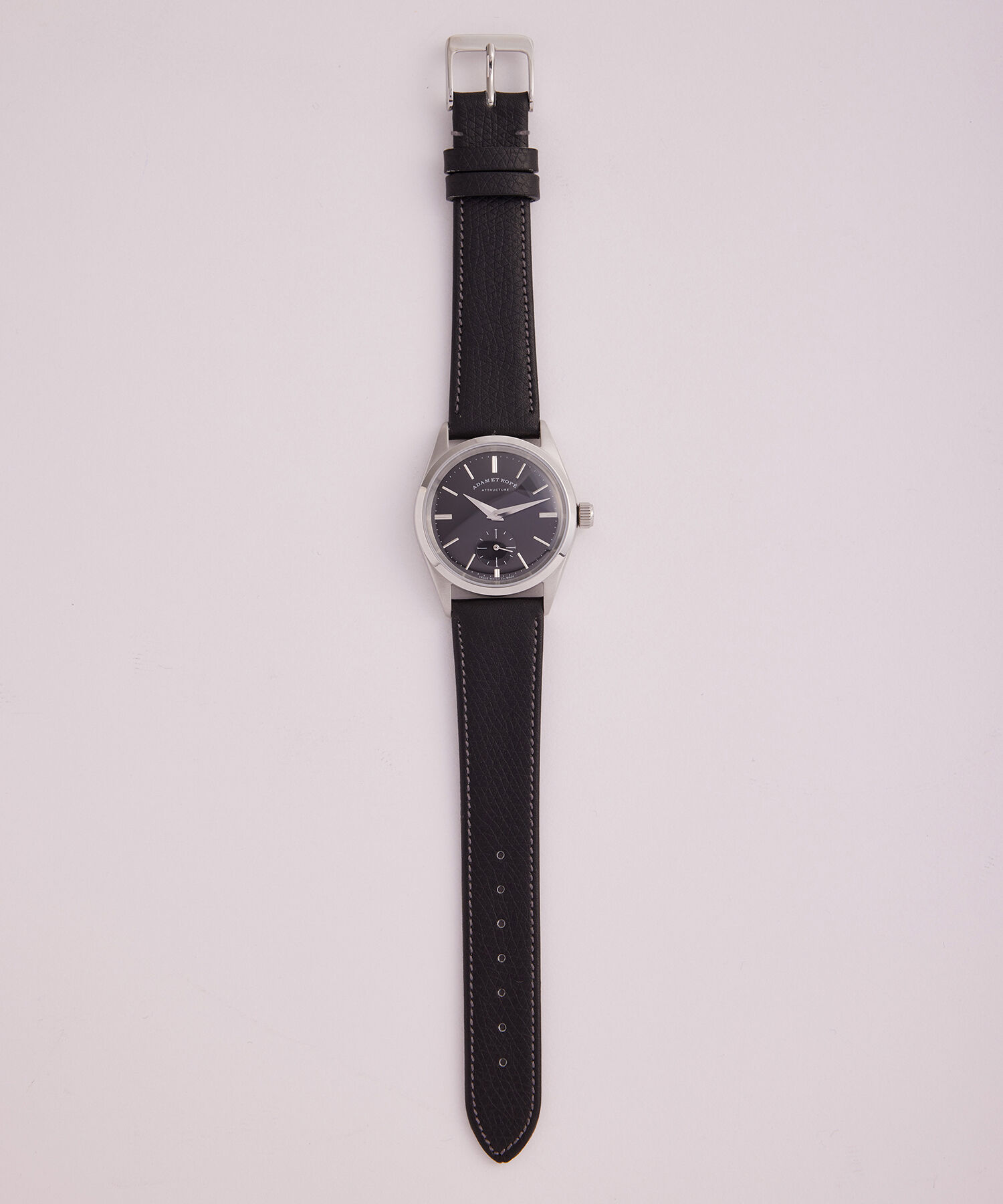 ADAM ET ROPE'「FLATBACK WRISTWATCH (LEATHER BELT)」|腕時計|シルバー(93)