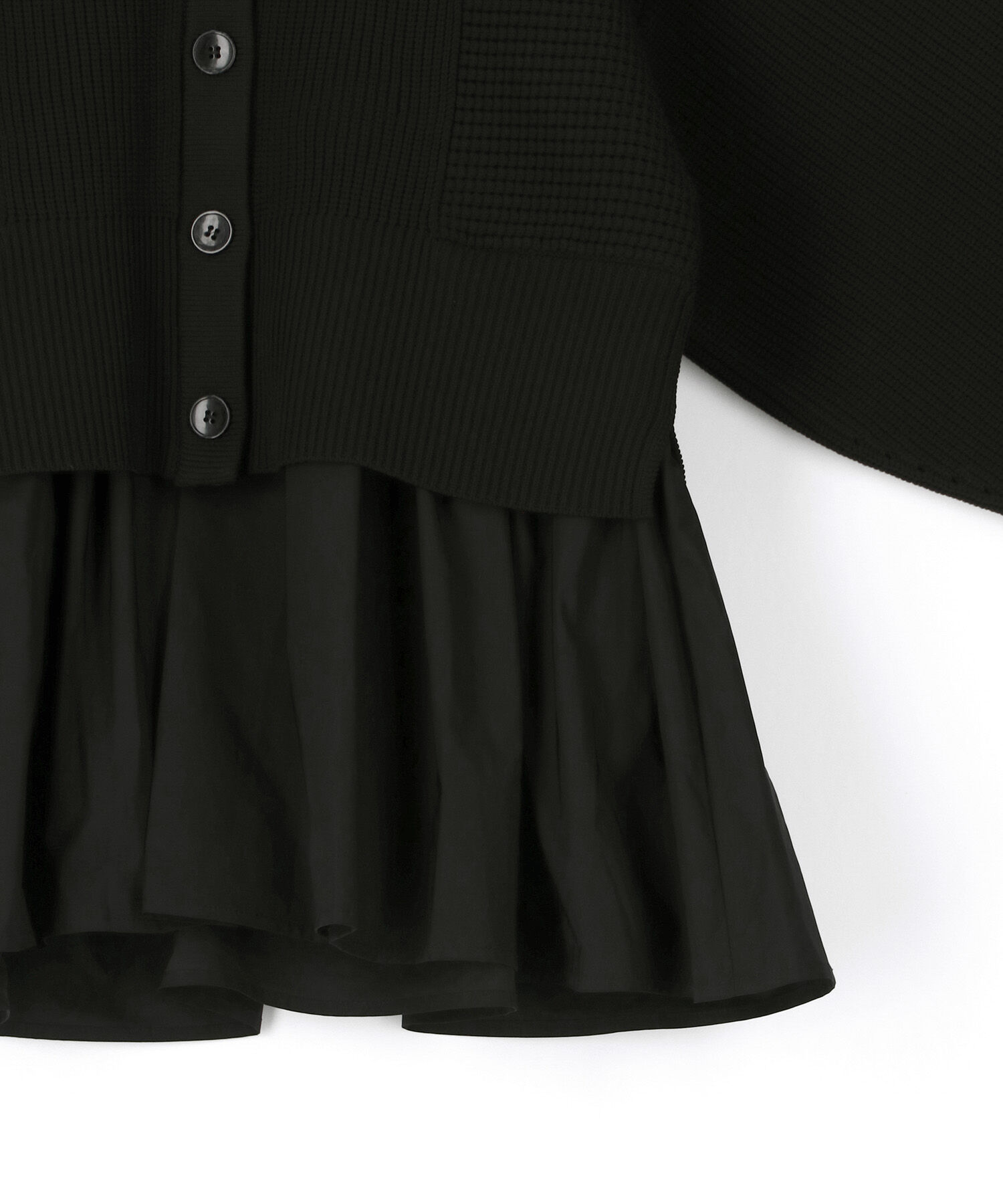 ADAM ET ROPE'「【サステナブル・WEB限定】ペプラムコンビニットカーディガン」|カーディガン|