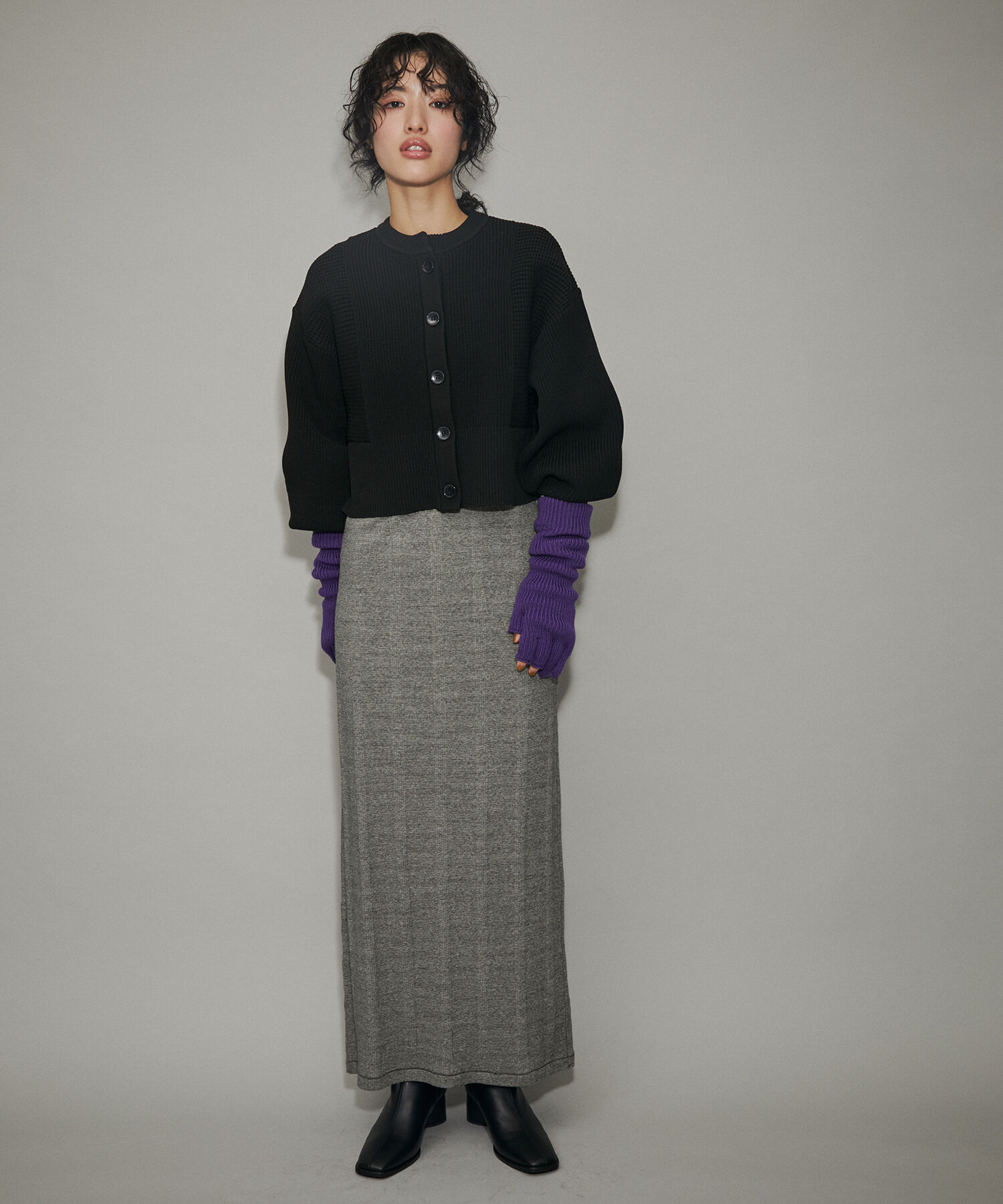 ADAM ET ROPE'「【サステナブル・WEB限定】ペプラムコンビニットカーディガン」|カーディガン|