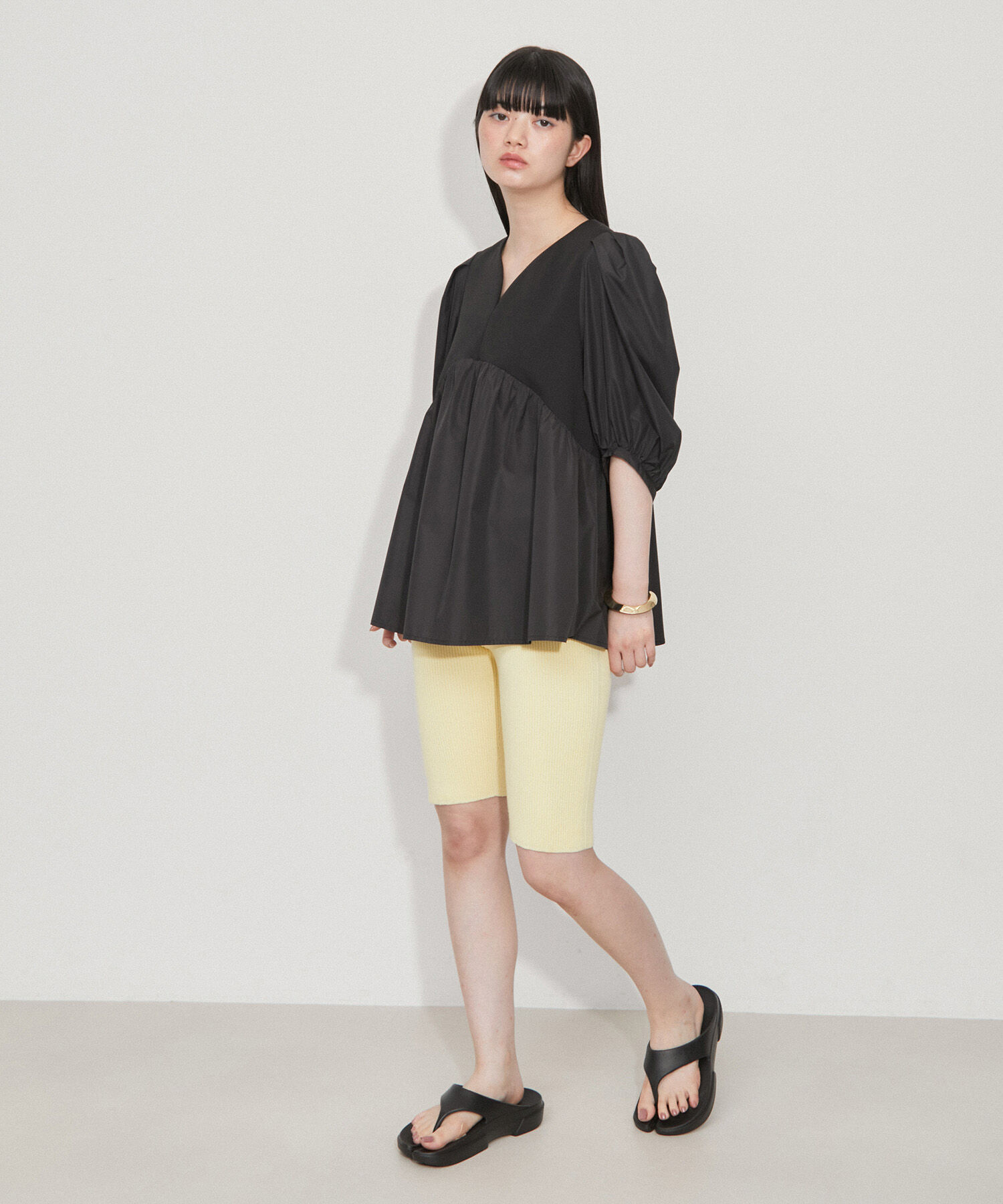 ADAM ET ROPE'「【サステナブル】3Dニットリブサイクルパンツ」|その他|