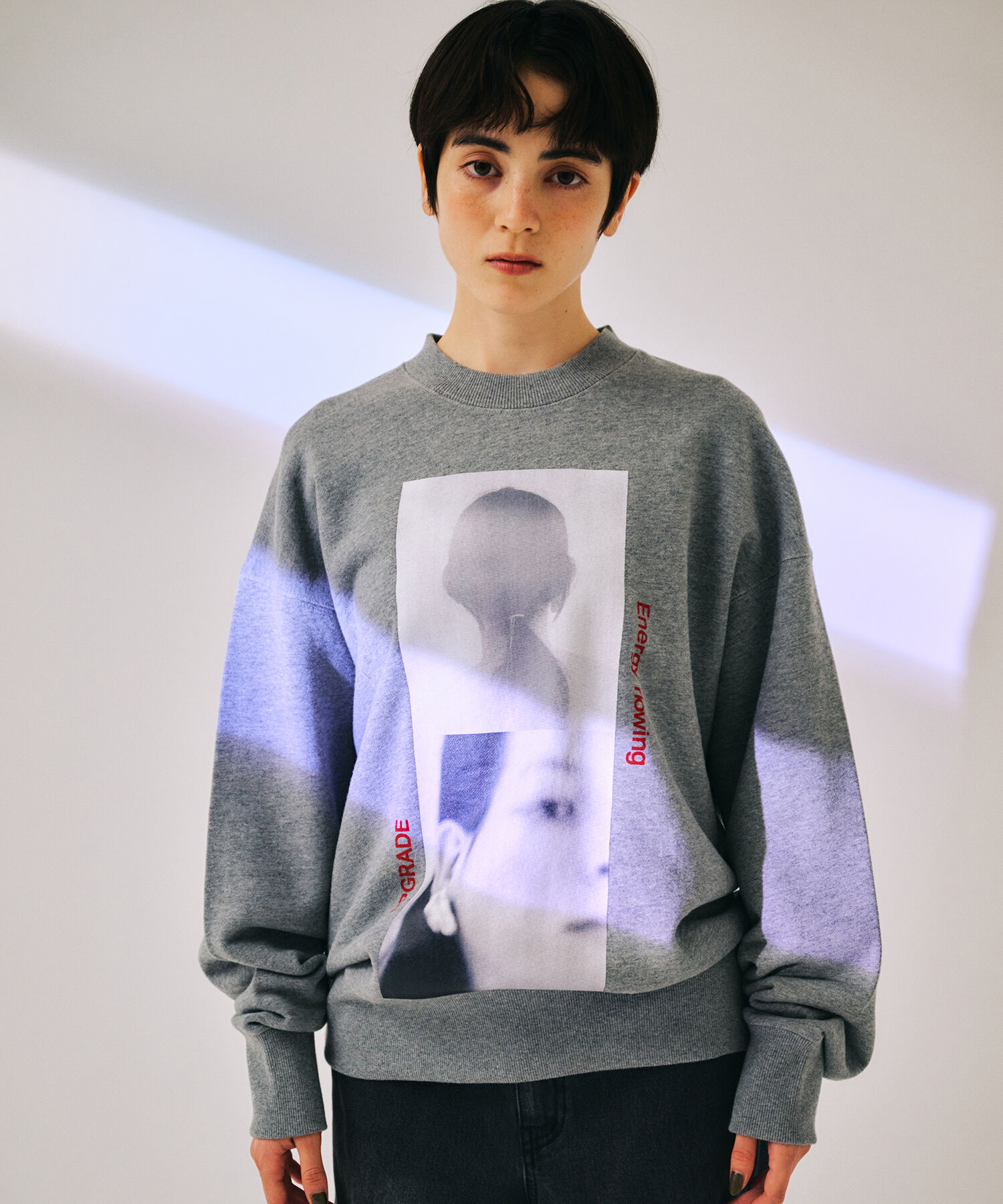 ADAM ET ROPE'「【WEB限定・洗える】RECORDS スウェット」|スウェット・ジャージ|グレー系(09)