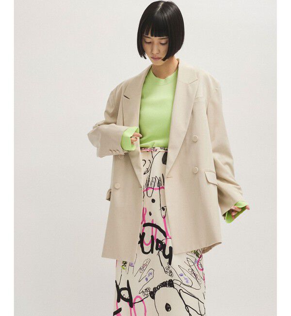 ADAM ET ROPE'「【サステナブル】・【オケージョン】ダブルブレストジャケット」|テーラードジャケット|