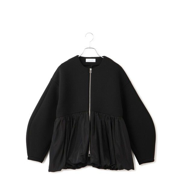 ADAM ET ROPE'「ダンボールタフタペプラムカーディガン」|カーディガン|
