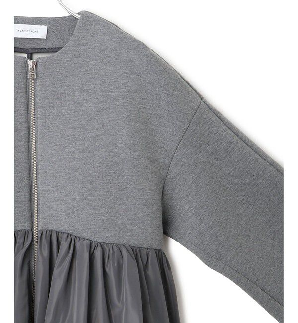 ADAM ET ROPE'「ダンボールタフタペプラムカーディガン」|カーディガン|