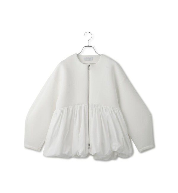 ADAM ET ROPE'「ダンボールタフタペプラムカーディガン」|カーディガン|