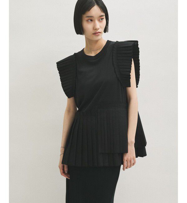 ADAM ET ROPE'「【サステナブル】プリーツコンビプルオーバー」|Tシャツ・カットソー|