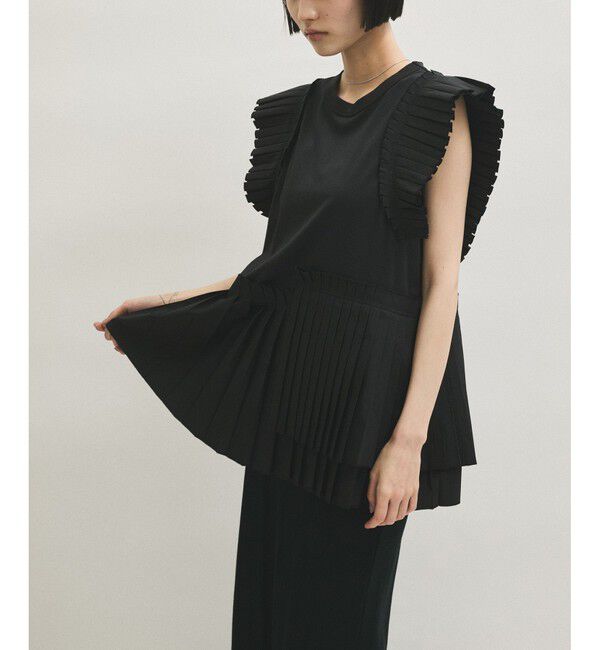 ADAM ET ROPE'「【サステナブル】プリーツコンビプルオーバー」|Tシャツ・カットソー|