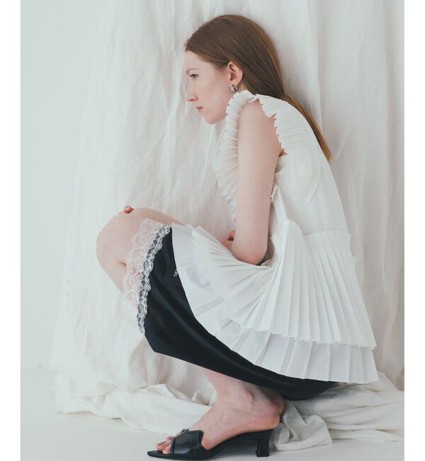 ADAM ET ROPE'「【サステナブル】プリーツコンビプルオーバー」|Tシャツ・カットソー|