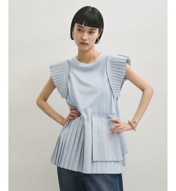 ADAM ET ROPE'「【サステナブル】プリーツコンビプルオーバー」|Tシャツ・カットソー|