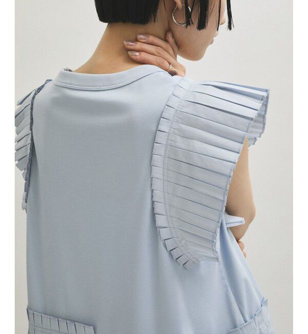 ADAM ET ROPE'「【サステナブル】プリーツコンビプルオーバー」|Tシャツ・カットソー|