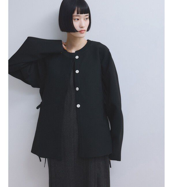 ADAM ET ROPE'「【WEB限定】ペプラムフォルムカーディガン」|カーディガン|ブラック(01)