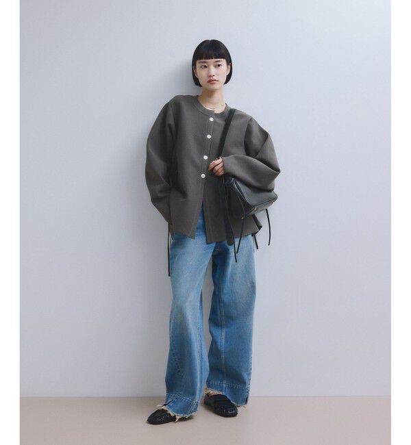 ADAM ET ROPE'「【WEB限定】ペプラムフォルムカーディガン」|カーディガン|