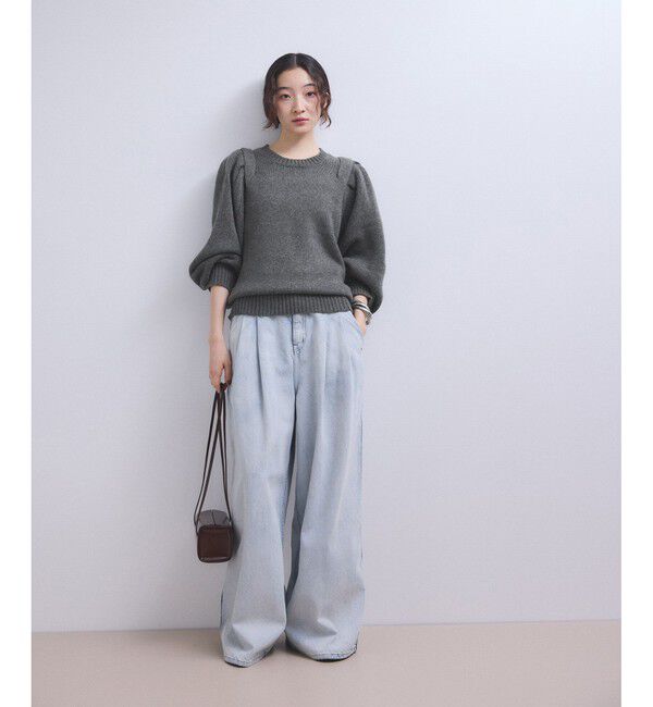 ADAM ET ROPE'「【WEB限定】ショルダータックニットプルオーバー」|ニット・セーター|