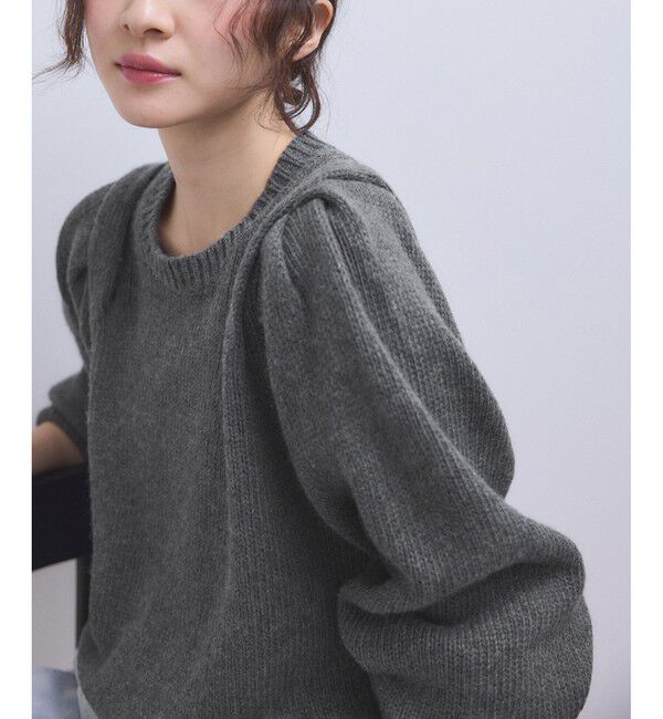 ADAM ET ROPE'「【WEB限定】ショルダータックニットプルオーバー」|ニット・セーター|