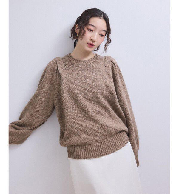ADAM ET ROPE'「【WEB限定】ショルダータックニットプルオーバー」|ニット・セーター|