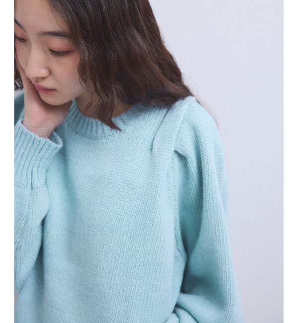ADAM ET ROPE'「【WEB限定】ショルダータックニットプルオーバー」|ニット・セーター|