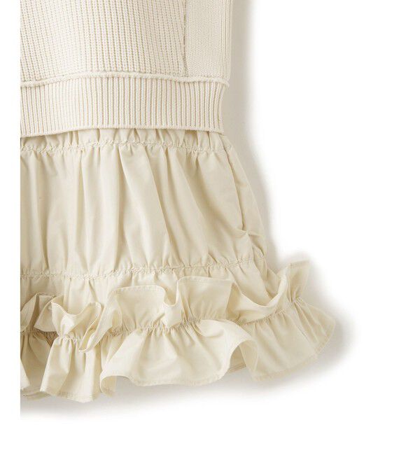 ADAM ET ROPE'「【サステナブル】ギャザーフリルコンビカーディガン」|カーディガン|