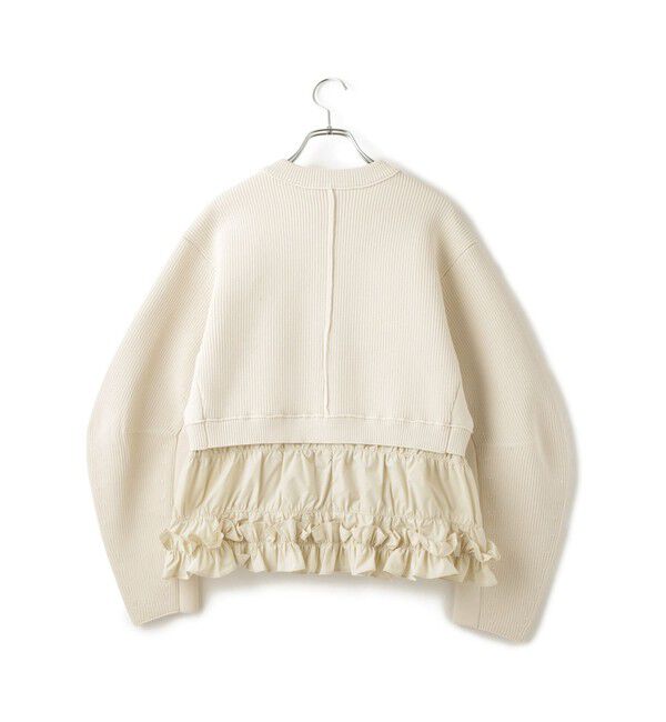 ADAM ET ROPE'「【サステナブル】ギャザーフリルコンビカーディガン」|カーディガン|