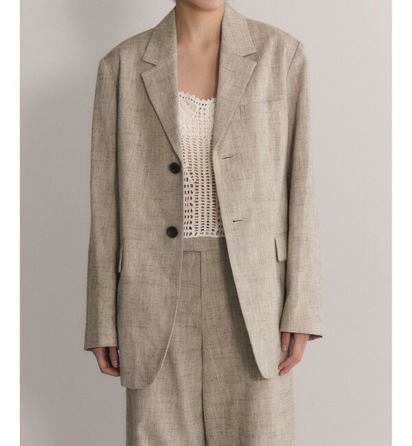 ADAM ET ROPE'「【EMOELLE】シルクネップシングルジャケット」|テーラードジャケット|ベージュ(27)