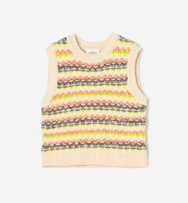 LE GLAZIK「LE GLAZIK | ジャカード クルーネックニットベスト WOMEN」|ニット・セーター|