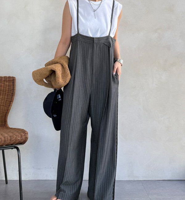  「【WEB限定】ハイウエストサロペット」|ワンピース|