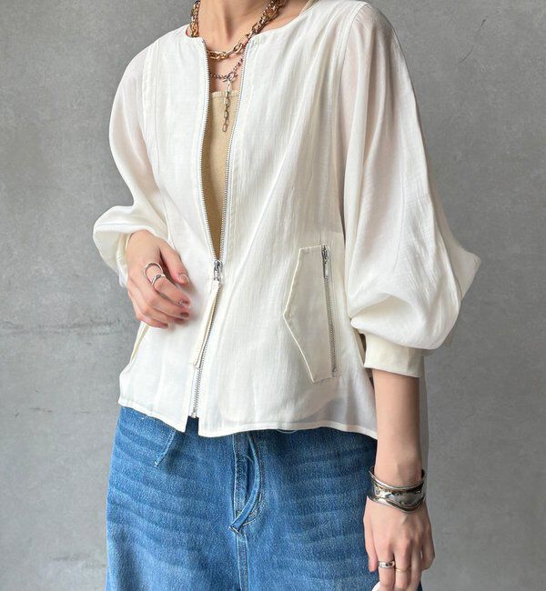  「【WEB限定】バックギャザーフリルブルゾン」|ブルゾン・スタジャン|