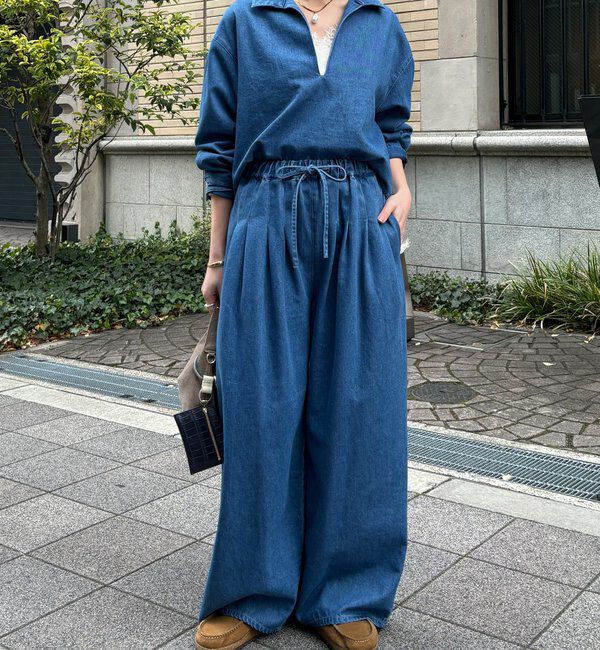  「【インフルエンサーOKOCHI企画】スキッパーデニムシャツ」|シャツ・ブラウス|