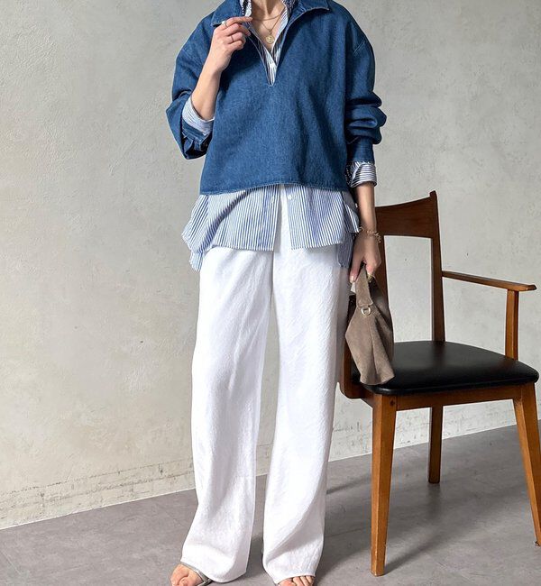  「【インフルエンサーOKOCHI企画】スキッパーデニムシャツ」|シャツ・ブラウス|