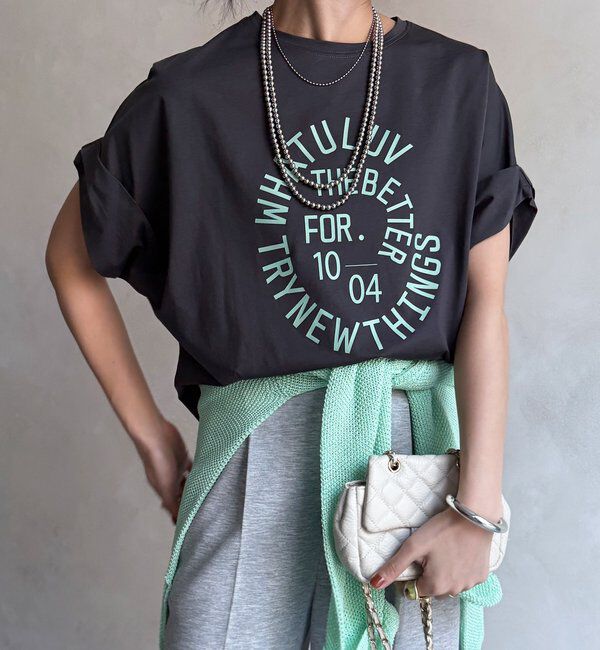  「【WEB限定】サークルロゴTEE」|Tシャツ・カットソー|チャコールグレー