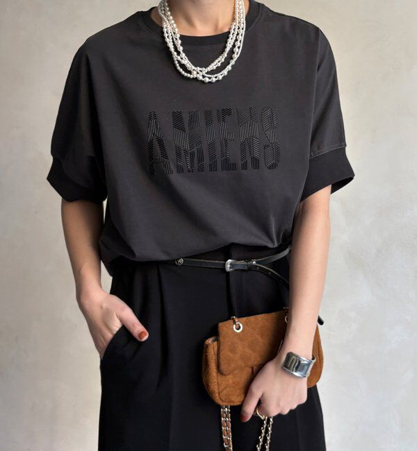  「【WEB限定】AMIENESロゴTEE」|Tシャツ・カットソー|チャコールグレー