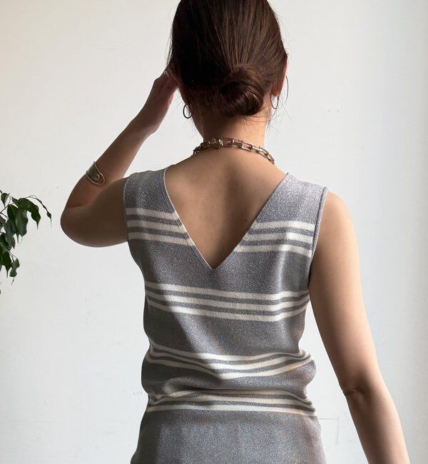  「【WEB限定】ボーダーニットタンク」|ニット・セーター|