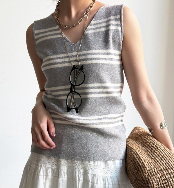  「【WEB限定】ボーダーニットタンク」|ニット・セーター|