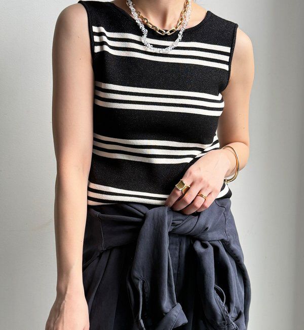  「【WEB限定】ボーダーニットタンク」|ニット・セーター|